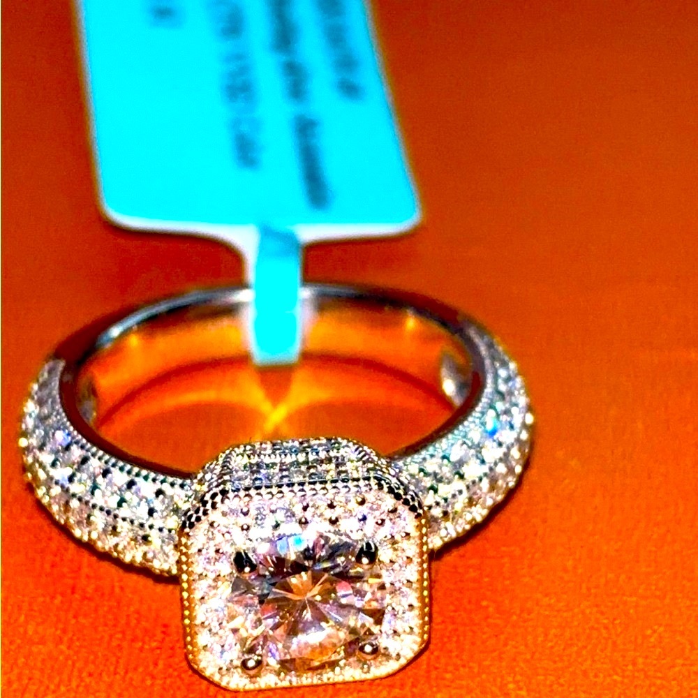 925 Sterling Silver Moissanite 3.53 ct VVSD color Ring! $342.00